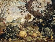 Abraham Bloemaert Landscape with fruit and vegetables in the foreground oil painting artist